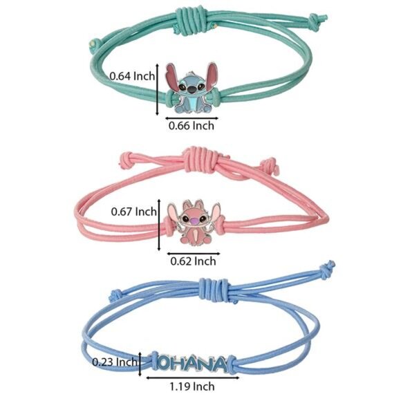Disney Girls Lilo & Stitch Best Friends Bracelet Set of 3 - Picture 13 of 14